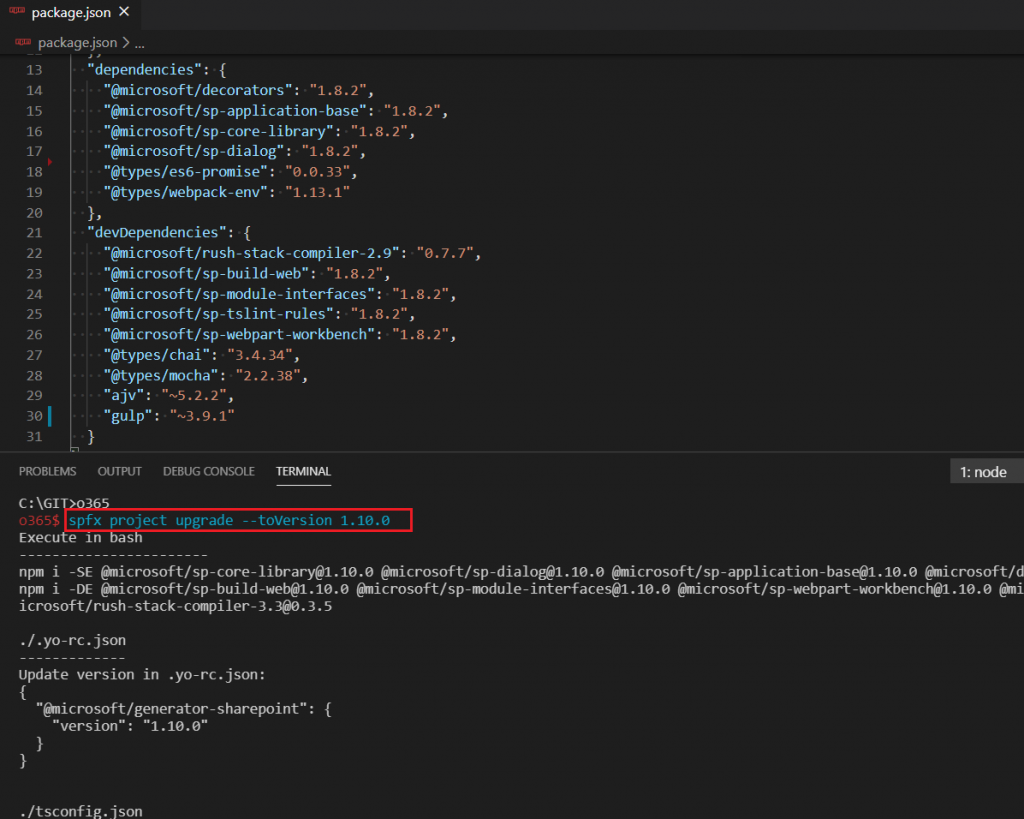 How To Upgrade SPFx Version Using O365 CLI - SharePoint Pals